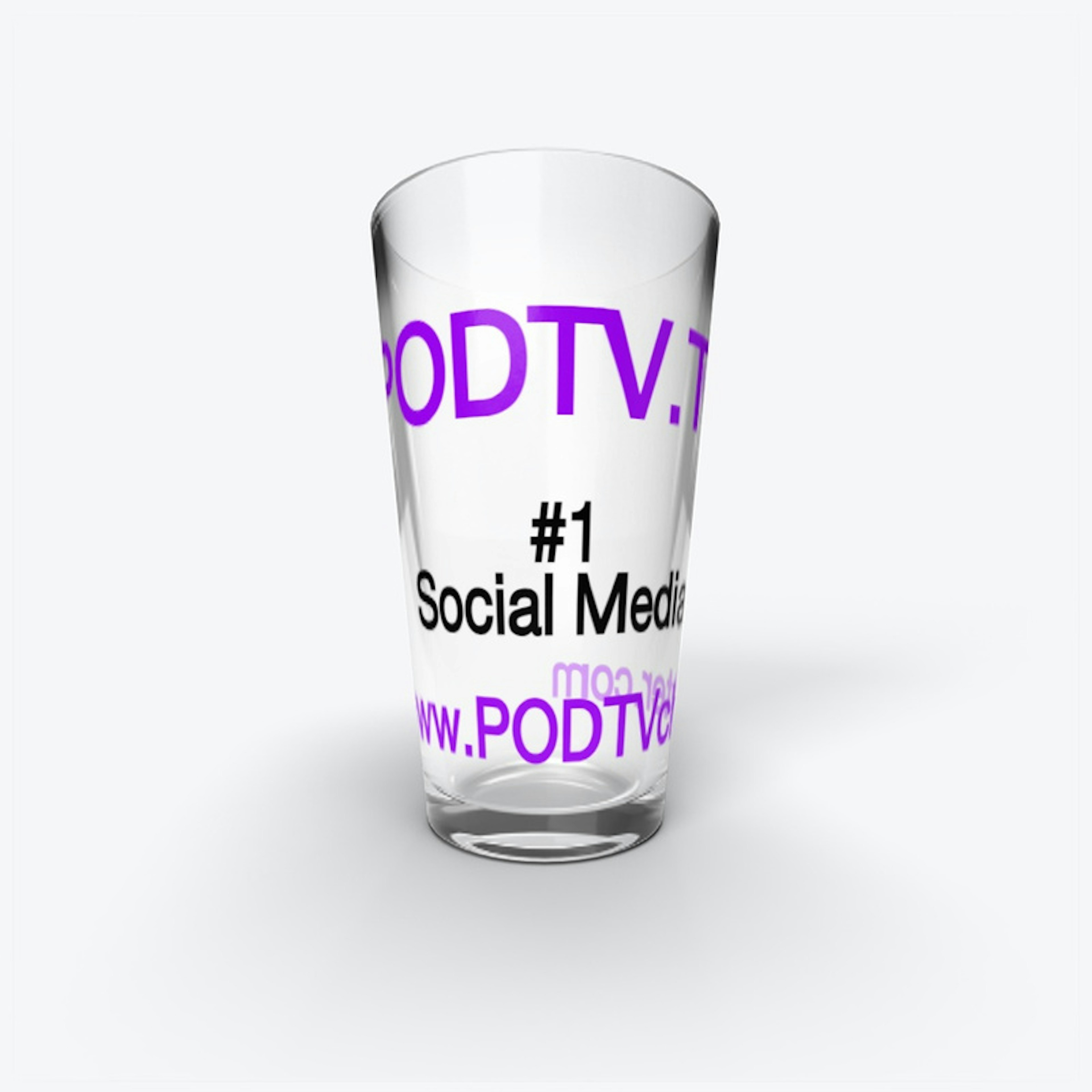 PODTV Social Media Pint Glass